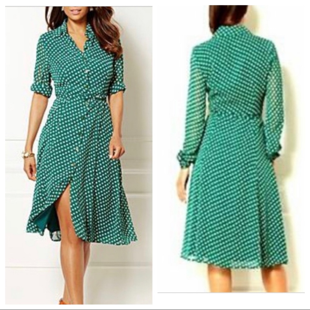 Green Polkadot Eva Mendez Dress from NY & co.